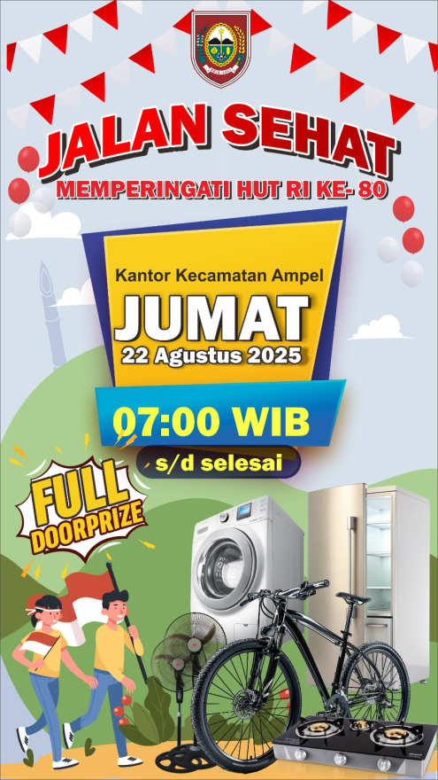 Jalan Sehat Perayaan HUT RI ke 80 Kecamatan Ampel